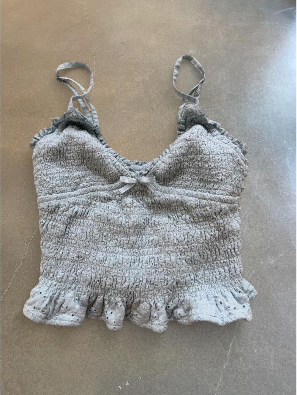 Aeropostale Smocked Eyelet Cami Tank Top | Women’s Size XS